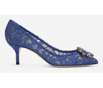 Dolce & Gabbana Lace Rainbow Pumps With Brooch Detailing - Donna Décolleté E Slingback Blu Pizzo Blu