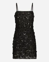 Dolce & Gabbana Abito Corto Con Ricamo Paillettes - Donna Abiti Nero Nero