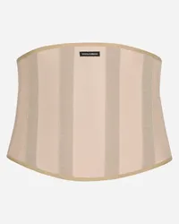 Dolce & Gabbana Bustier In Marquisette Con Stecche - Uomo Cinture Beige Tessuto Beige