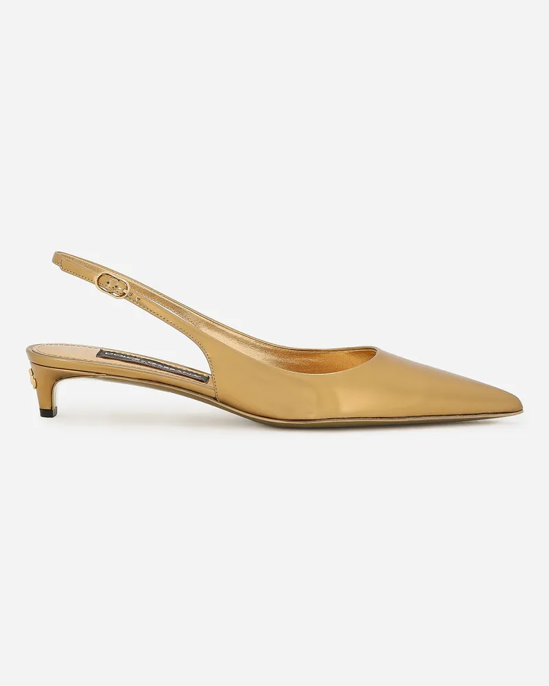 Dolce & Gabbana Sling Back In Pelle Di Vitello - Donna Décolleté E Slingback Oro Pelle Oro