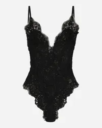 Dolce & Gabbana Body In Tulle E Pizzo Chantilly - Donna Intimo Nero Nero