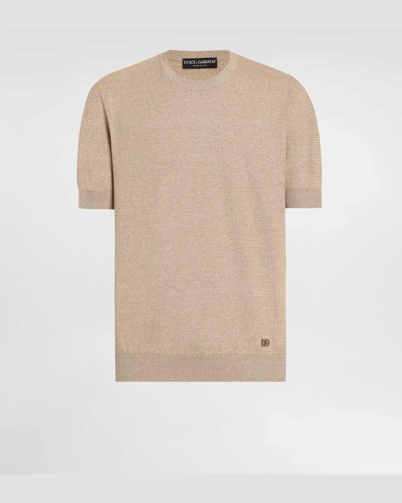 Dolce & Gabbana Pullover In Misto Lino - Uomo Maglieria Multicolore Multicolore