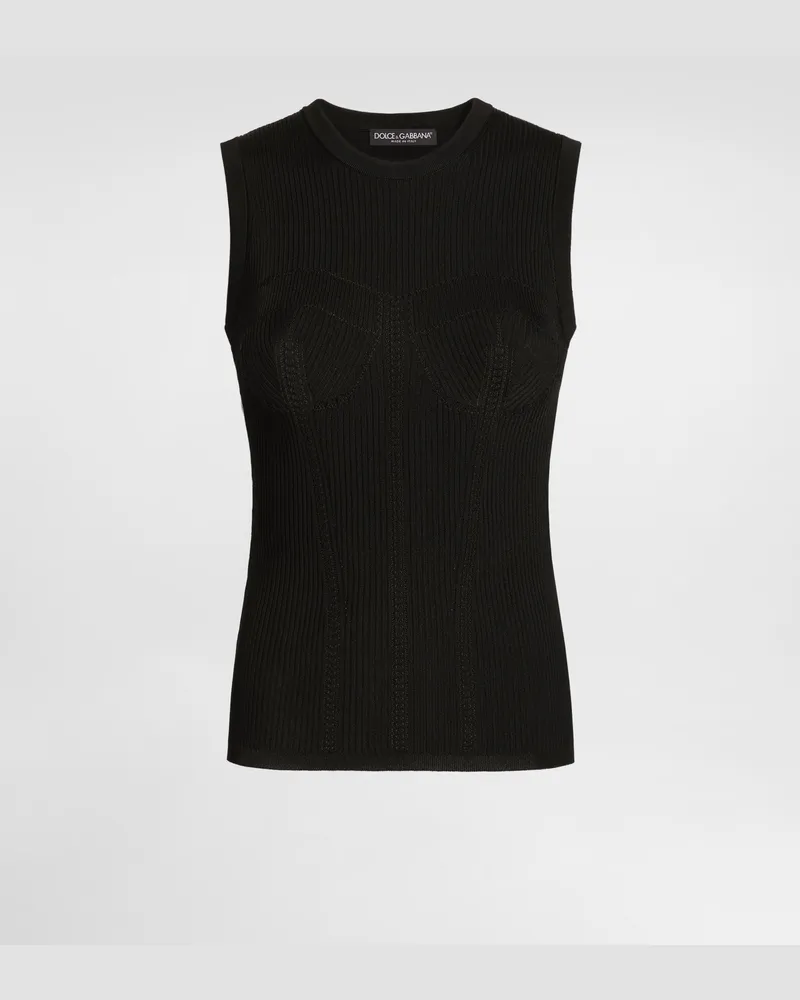 Dolce & Gabbana Top In Maglia - Donna Camicie E Top Nero Nero