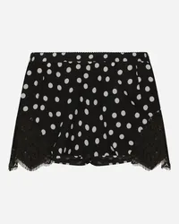 Dolce & Gabbana Shorts Lingerie In Seta Stampa Pois Con Pizzo - Donna Intimo Stampa Stampa