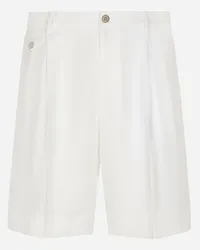 Dolce & Gabbana Bermuda In Lino - Uomo Pantaloni E Shorts Bianco Bianco