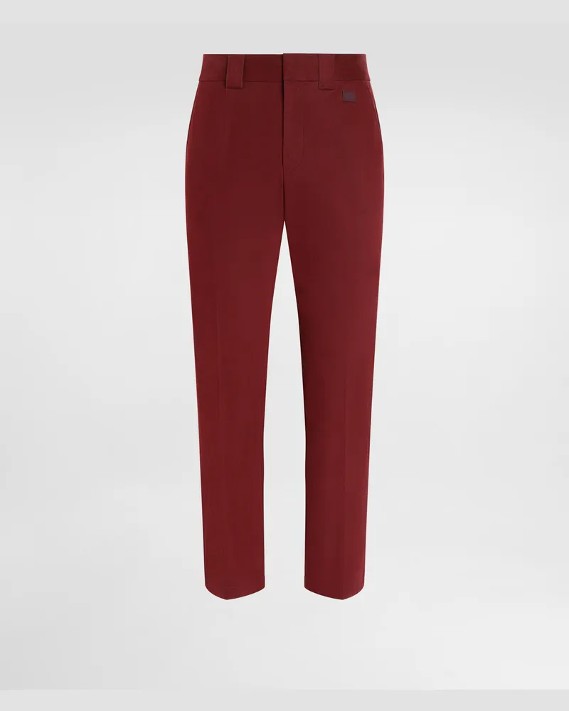 Dolce & Gabbana Pantalone Sartoriale In Cotone - Uomo Pantaloni E Shorts Bordeaux Bordeaux