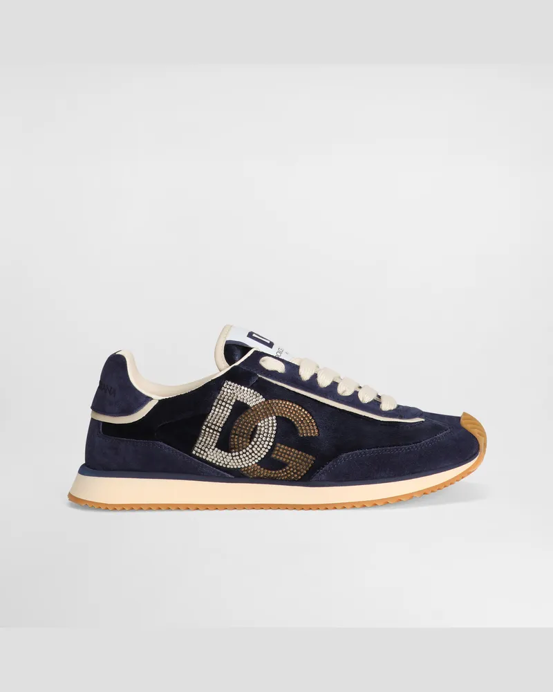 Dolce & Gabbana Sneaker Dg Cushion In Mix Materiali - Donna Sneaker Blu Blu