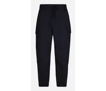 Pantalone Cargo In Cotone Stretch Con Placca - Uomo Pantaloni E Shorts Blu