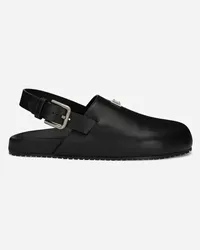 Dolce & Gabbana Sabot In Pelle Di Vitello - Uomo Sandali E Slide Nero Pelle Nero