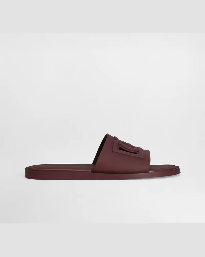 Dolce & Gabbana Slide Beachwear In Gomma - Uomo Sandali E Slide Bordeaux Gomma Bordeaux