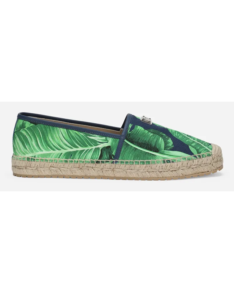 Dolce & Gabbana Espadrilla In Canvas Stampato - Uomo Sandali E Slide Stampa Stampa