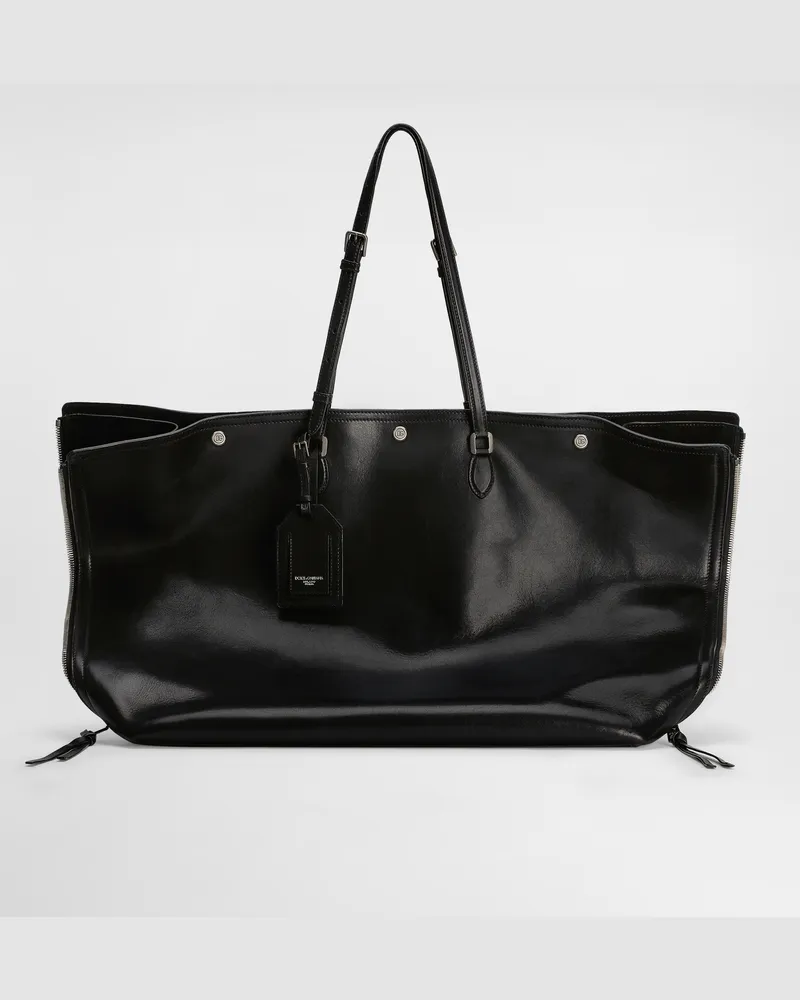 Dolce & Gabbana Shopping Bag Atene In Pelle Di Vitello - Uomo Borse Shopping Nero Nero