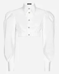 Dolce & Gabbana Camicia In Popeline Con Maniche A Palloncino - Donna Camicie E Top Bianco Cotone Bianco