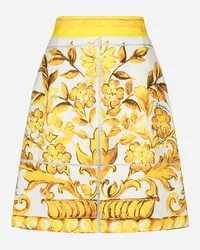 Dolce & Gabbana Gonna Corta In Broccato Stampa Maiolica - Donna Gonne Stampa Stampa