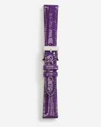 Dolce & Gabbana Alligator Strap With Buckle And Hook In Steel - Donna Orologi E Cinturini Viola Viola