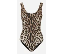 Costume Intero Stampa Leopardo - Donna Beachwear Stampa Animalier Jersey