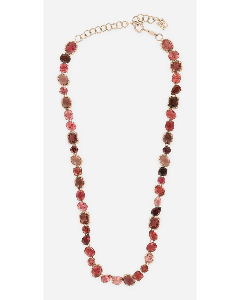 Dolce & Gabbana Collana Anna In Oro Rosso 18kt Con Tormaline - Donna Collane Rosso Oro Rosso