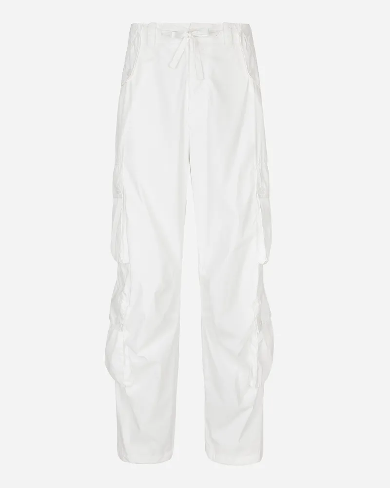 Dolce & Gabbana Pantalone Cargo In Popeline - Uomo Pantaloni E Shorts Bianco Bianco