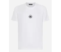 T-shirt Manica Corta In Cotone Stampa Marina - Uomo T-shirts E Polo Bianco