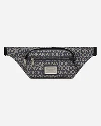 Dolce & Gabbana Marsupio Piccolo In Jacquard Spalmato - Uomo Zaini E Marsupi Blu Tessuto Blu