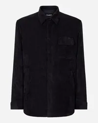 Dolce & Gabbana Camicia In Velluto Foderata - Uomo Camicie Nero Nero