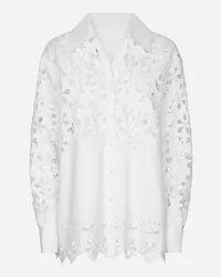 Dolce & Gabbana Camicia Over In Cotone Con Ricamo Cut Out - Donna Camicie E Top Bianco Bianco