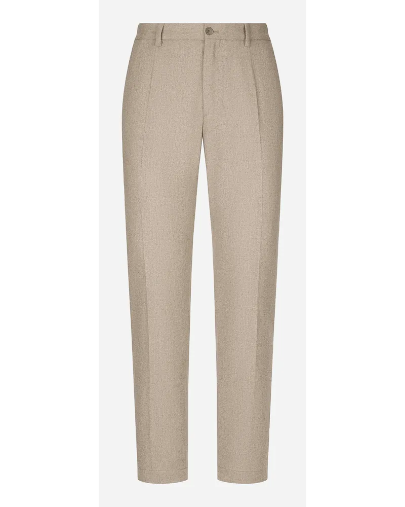 Dolce & Gabbana Pantalone In Cashmere Con Vita Elastica - Uomo Pantaloni E Shorts Beige Beige