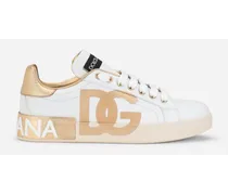 Dolce & Gabbana Sneaker Portofino In Pelle Di Vitello Con Logo Dg - Donna Sneaker Bianco Bianco