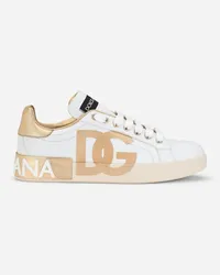 Dolce & Gabbana Sneaker Portofino In Pelle Di Vitello Con Logo Dg - Donna Sneaker Bianco Bianco