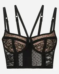 Dolce & Gabbana Bustier Lingerie In Pizzo Con Spalline - Donna Intimo Nero Pizzo Nero