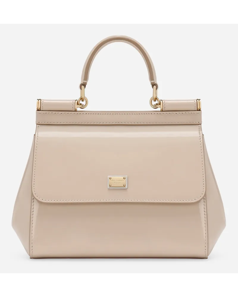 Dolce & Gabbana Borsa A Mano Sicily Media - Donna Borse A Mano Cipria Pelle Cipria