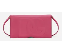 Dolce & Gabbana Dg Logo Phone Bag - Donna Borse Mini Micro E Pochette Lilla Pelle Glicine