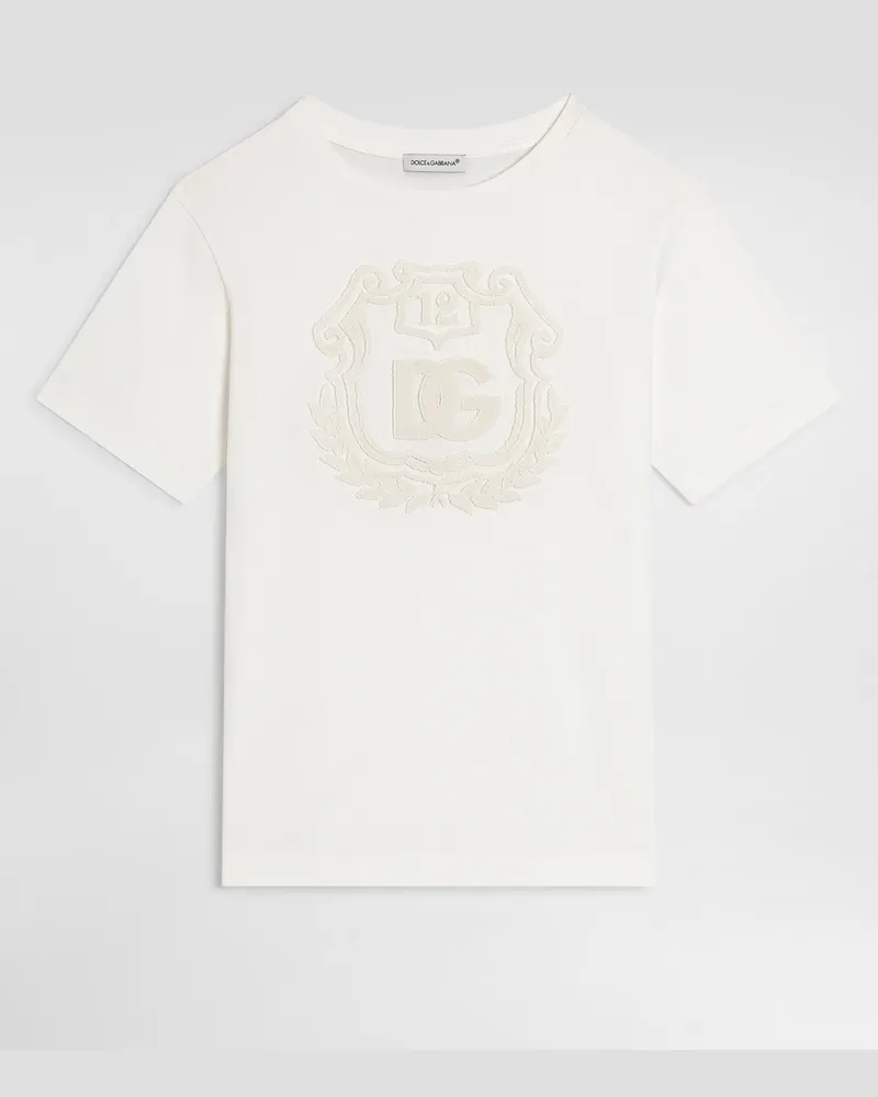 Dolce & Gabbana T-shirt In Jersey Con Logo - Uomo Collection Bianco Bianco