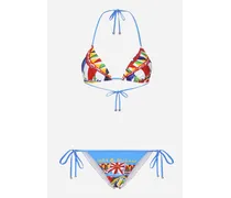 Bikini A Triangolo Stampa Carretto - Donna Beachwear Stampa Carretto Tessuto