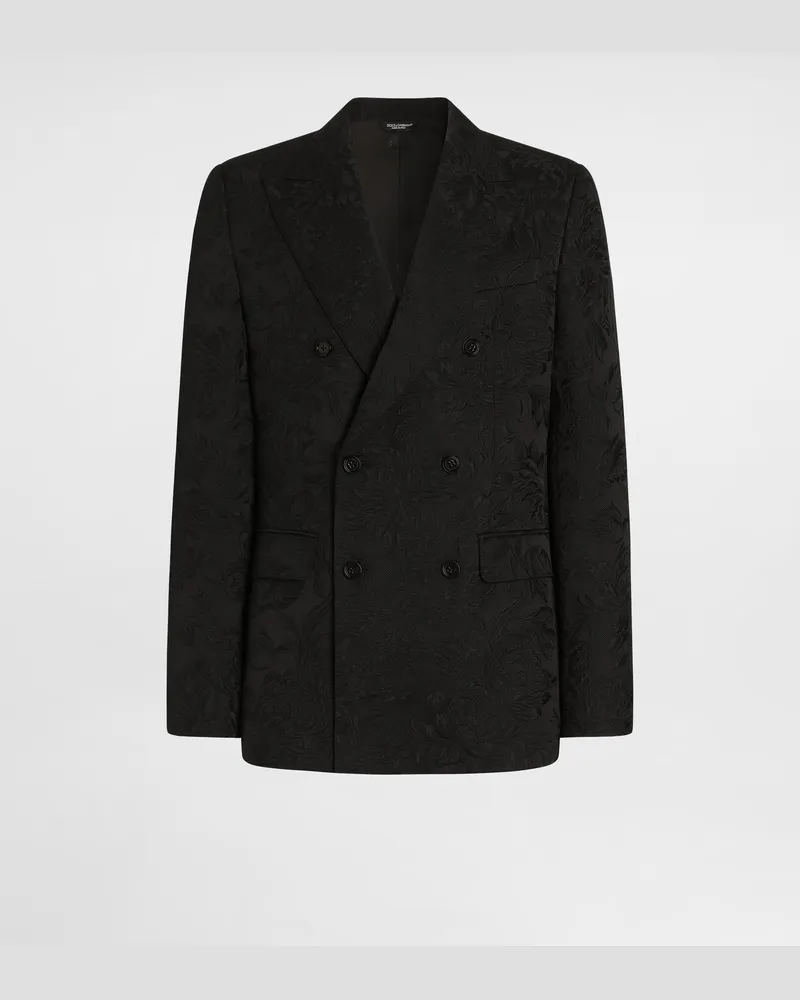 Dolce & Gabbana Giacca Doppiopetto Sicilia Light In Broccato - Uomo Collection Nero Nero
