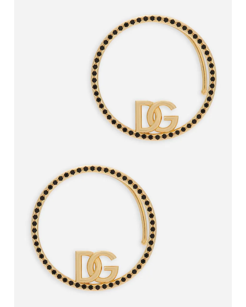 Dolce & Gabbana Orecchini Ear Cuff Con Logo Dg E Strass - Donna Bijoux Oro Metallo Oro