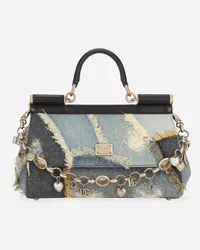 Dolce & Gabbana Borsa A Mano Sicily Media Allungata - Donna Borse A Mano Blu Blu