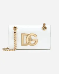 Dolce & Gabbana Phone Bag 3.5 In Pelle Di Vitello Lucida - Donna Borse Mini Micro E Pochette Bianco Pelle Bianco