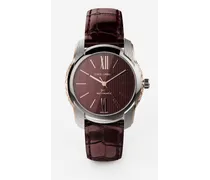 Dg7 Watch In Steel With Engraved Side Decoration In Gold - Uomo Orologi Bordeaux