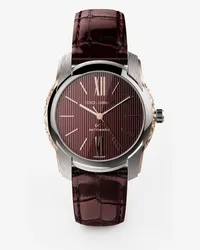 Dolce & Gabbana Dg7 Watch In Steel With Engraved Side Decoration In Gold - Uomo Orologi Bordeaux Bordeaux