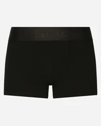 Dolce & Gabbana Boxer Regular Jersey Bielastico - Uomo Intimo E Loungewear Nero Cotone Nero