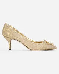 Dolce & Gabbana Lurex Lace Rainbow Pumps With Brooch Detailing - Donna Décolleté E Slingback Oro Oro