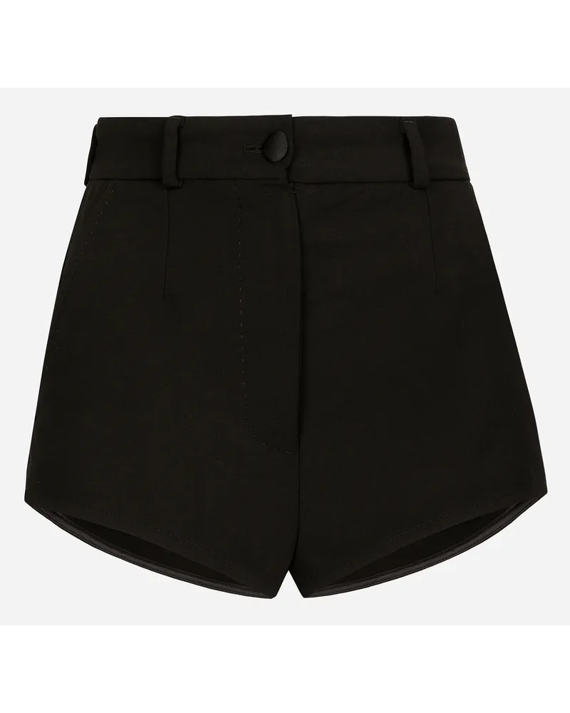 Dolce & Gabbana Culotte A Vita Alta In Lana - Donna Pantaloni E Shorts Nero Nero