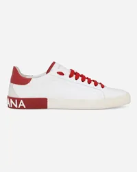 Dolce & Gabbana Sneaker Portofino Vintage In Pelle Di Vitello - Uomo Sneaker Rosso Pelle Bianco