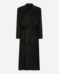 Dolce & Gabbana Cappotto Over In Lana Con Cintura - Uomo Cappotti E Giubbotti Nero Nero