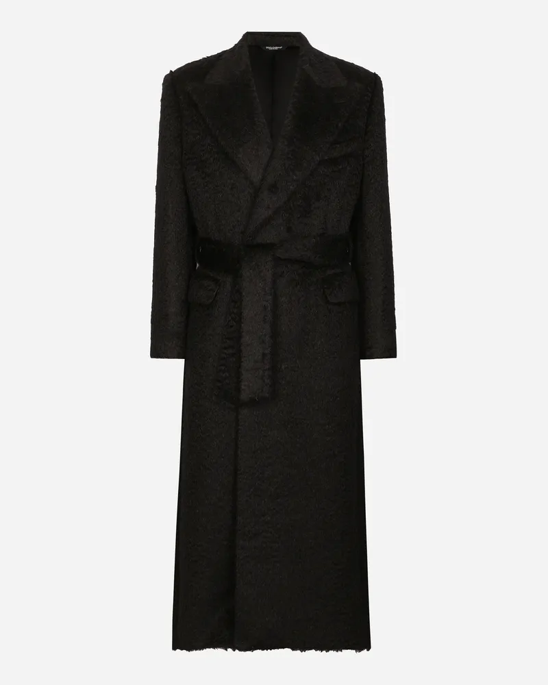Dolce & Gabbana Cappotto Over In Lana Con Cintura - Uomo Cappotti E Giubbotti Nero Nero