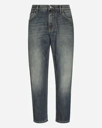 Dolce & Gabbana Jeans Loose Denim Stretch Blu Chiaro Lavato - Uomo Denim Multicolore Cotone Variante