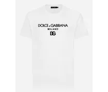 T-shirt In Cotone Con Ricamo Dg - Uomo T-shirts E Polo Bianco Cotone