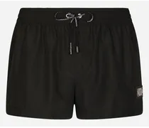 Boxer Corto - Uomo Beachwear Nero Tessuto