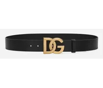 Lux Leather Belt With Crossover Dg Logo Buckle - Uomo Cinture Multicolore Pelle